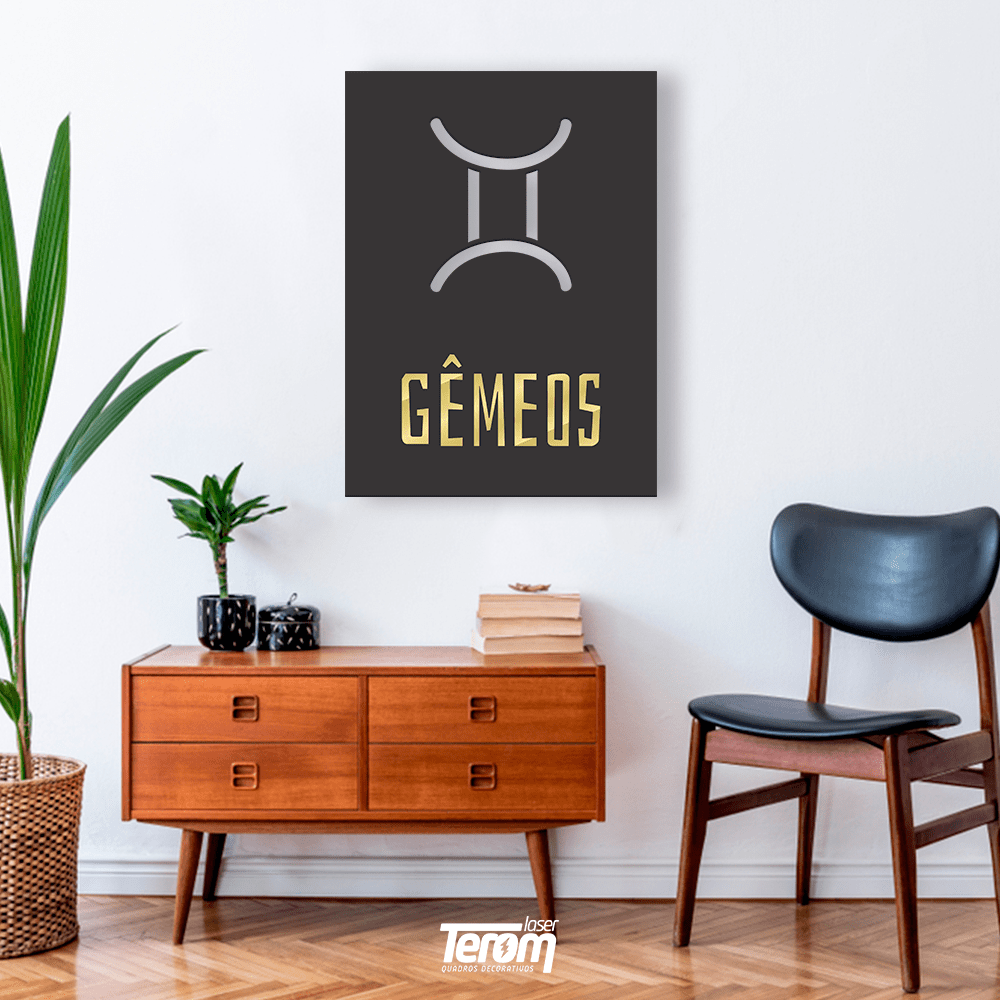 QUADRO DECORATIVO SIGNOS GEMEOS TEROM Laser