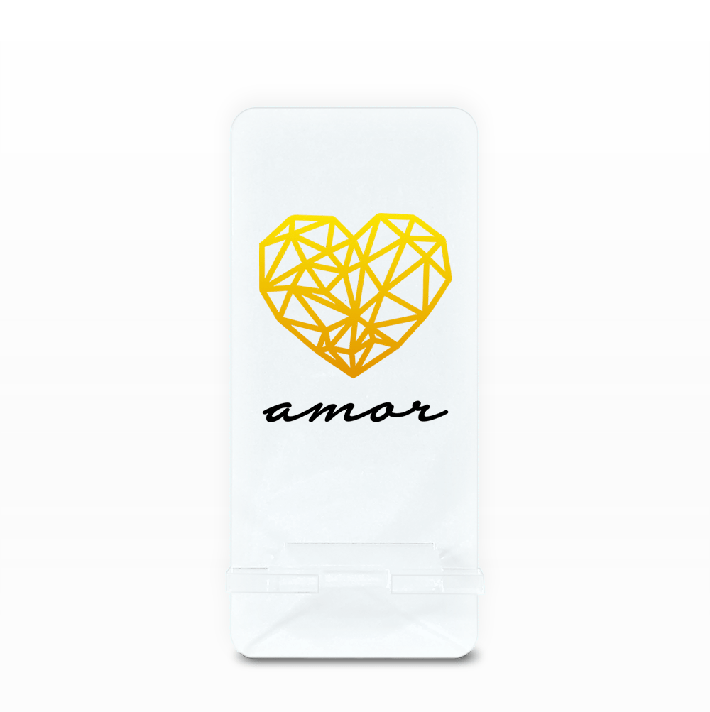 SUPORTE PARA CELULAR - CORAÇÃO GEOMÉTRICO PERSONALIZADO