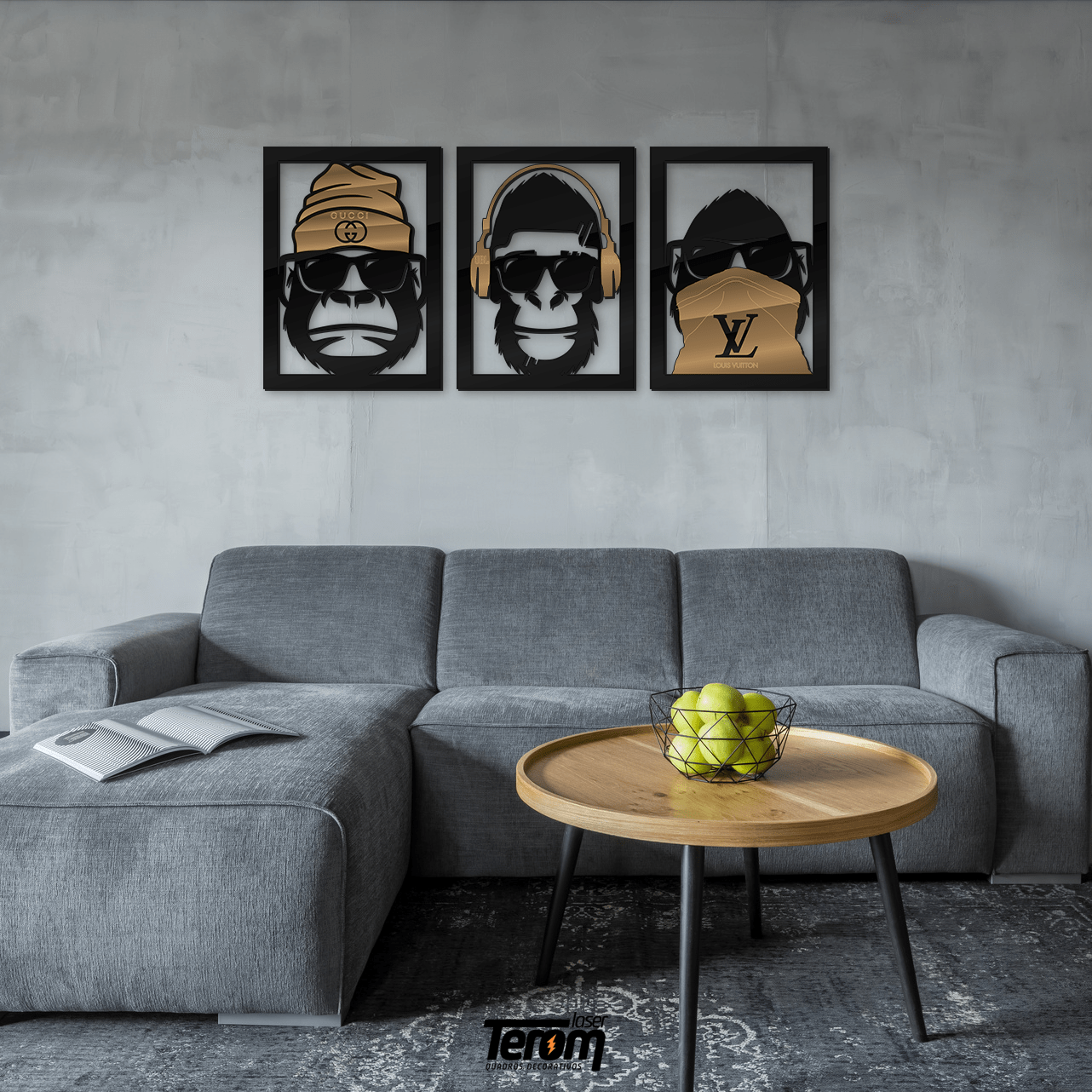 Conjunto de 3 Quadros Decorativos para Quarto Do More OF What