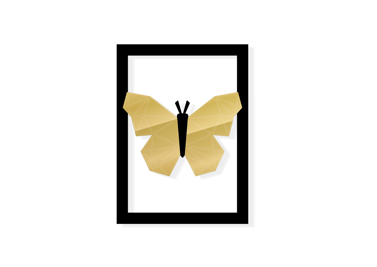 QUADRO DECORATIVO BORBOLETA GEOMETRICA 01