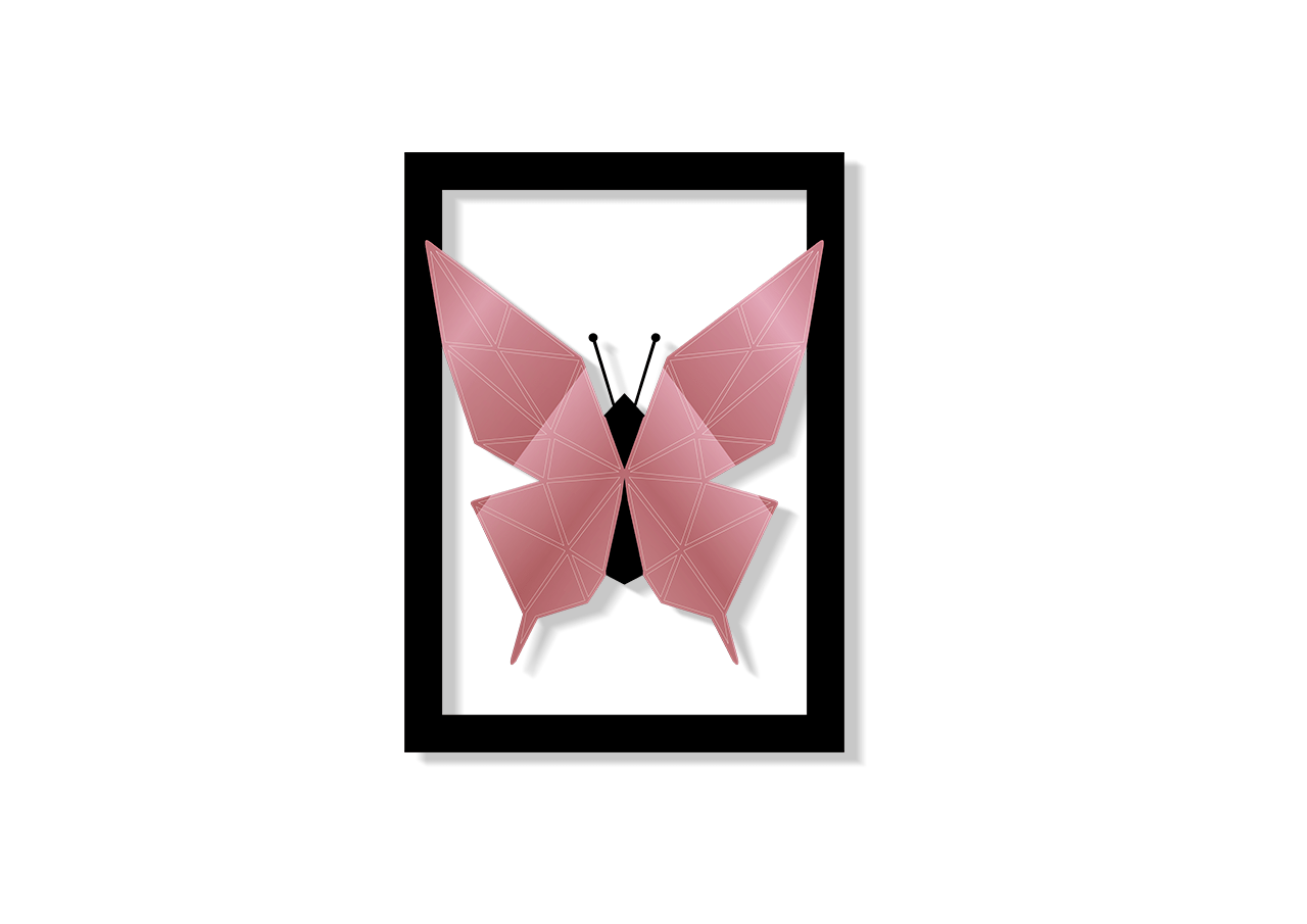 QUADRO DECORATIVO BORBOLETA GEOMETRICA 03