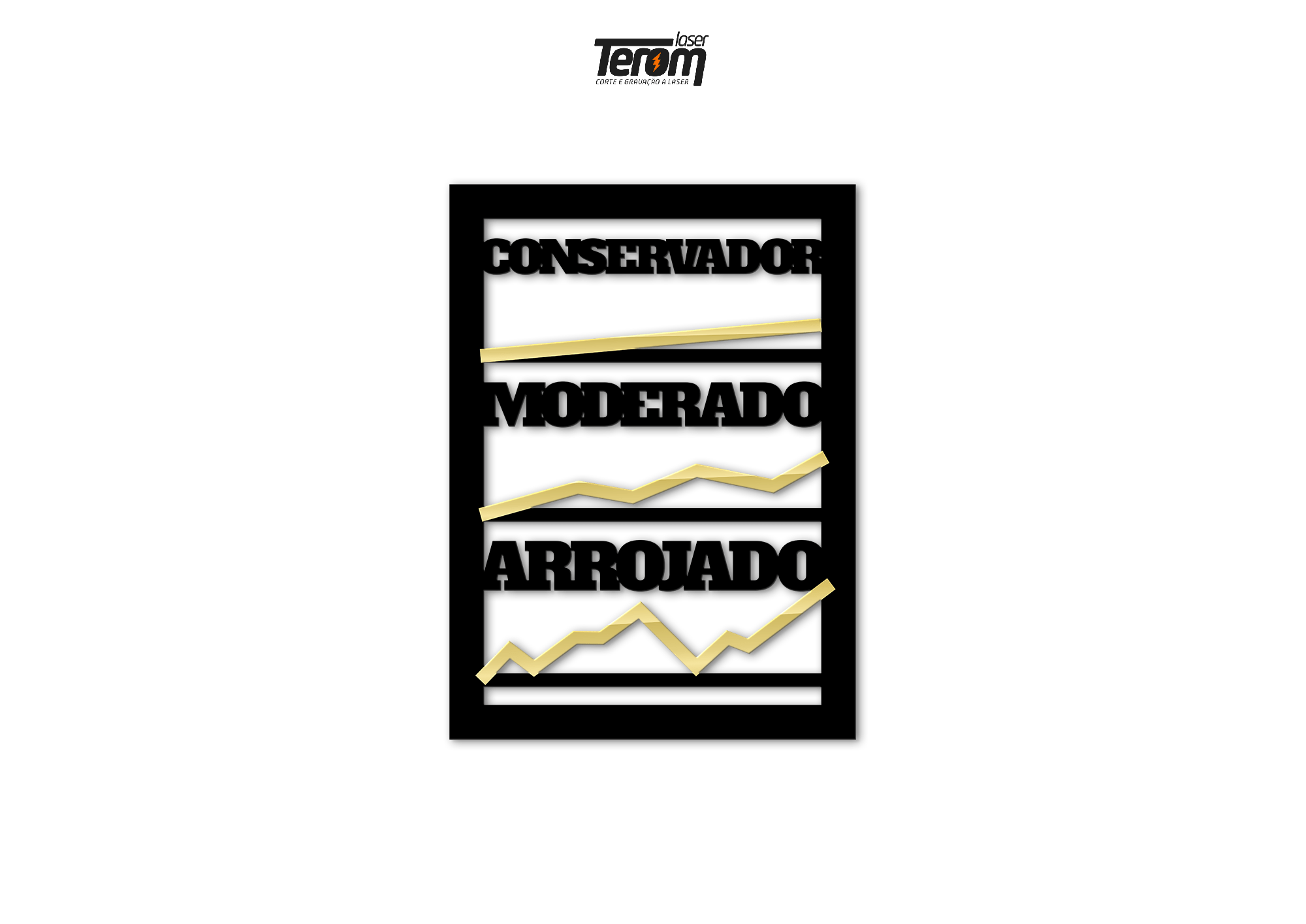 QUADRO DECORATIVO - GRAFICO CONSERVADOR MODERADO ARROJADO