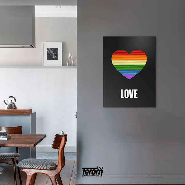 QUADRO LGBT - CORAÇÃO + LOVE