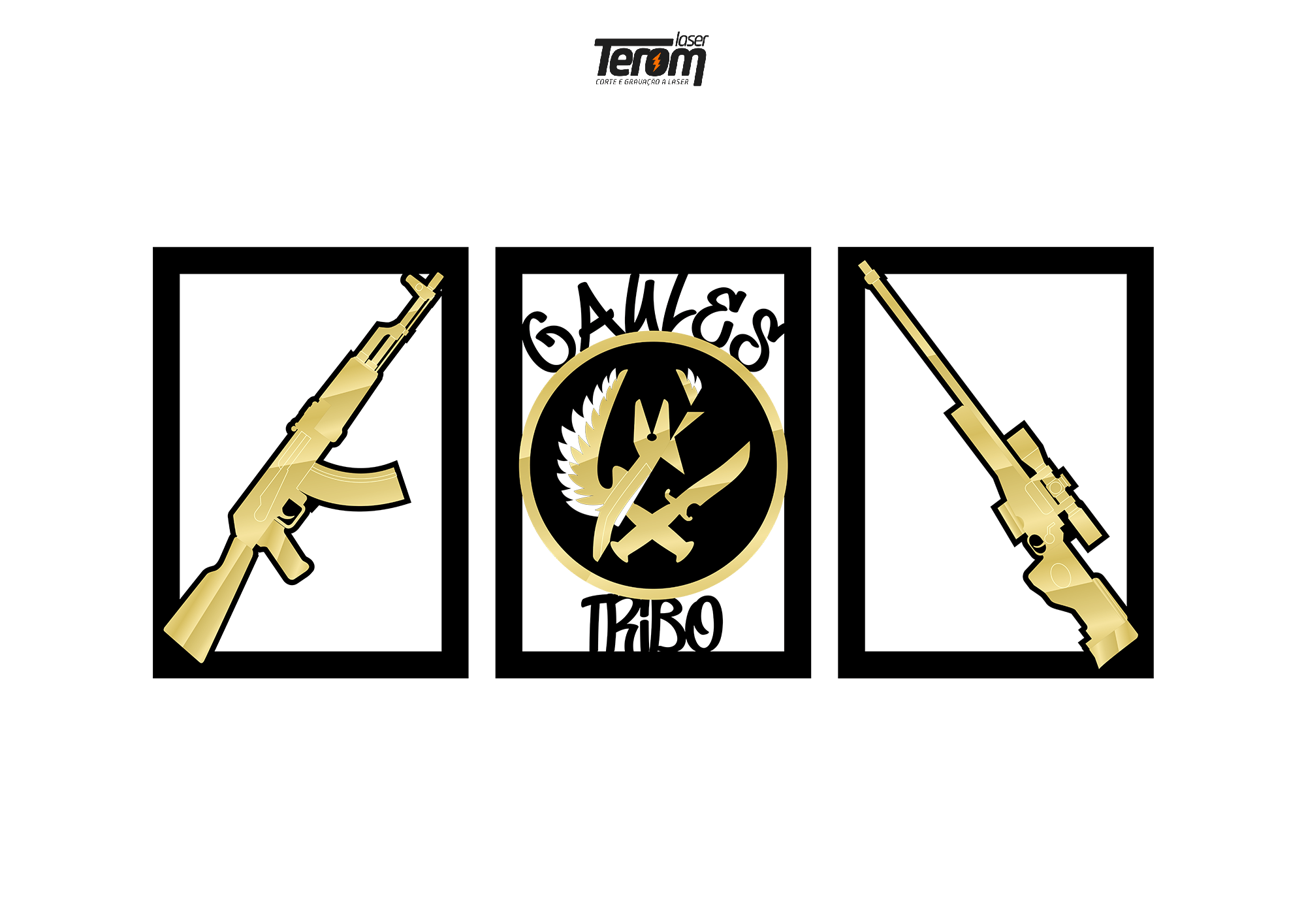 QUADRO DECORATIVO CS GO - SIMBOLO CT TR - TEROM Laser