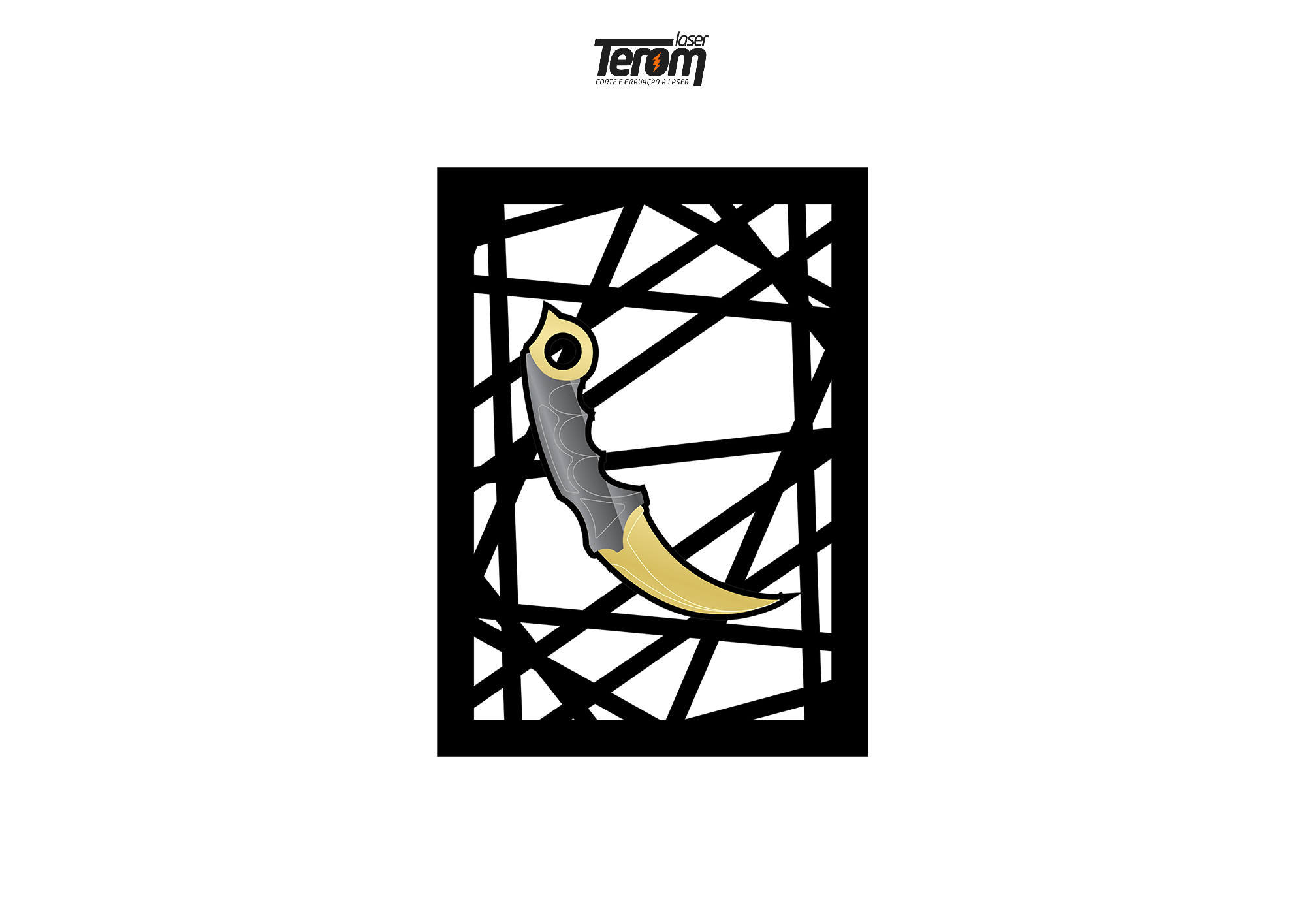 QUADROS DECORATIVO CS GO - KARAMBIT ABSTRATO