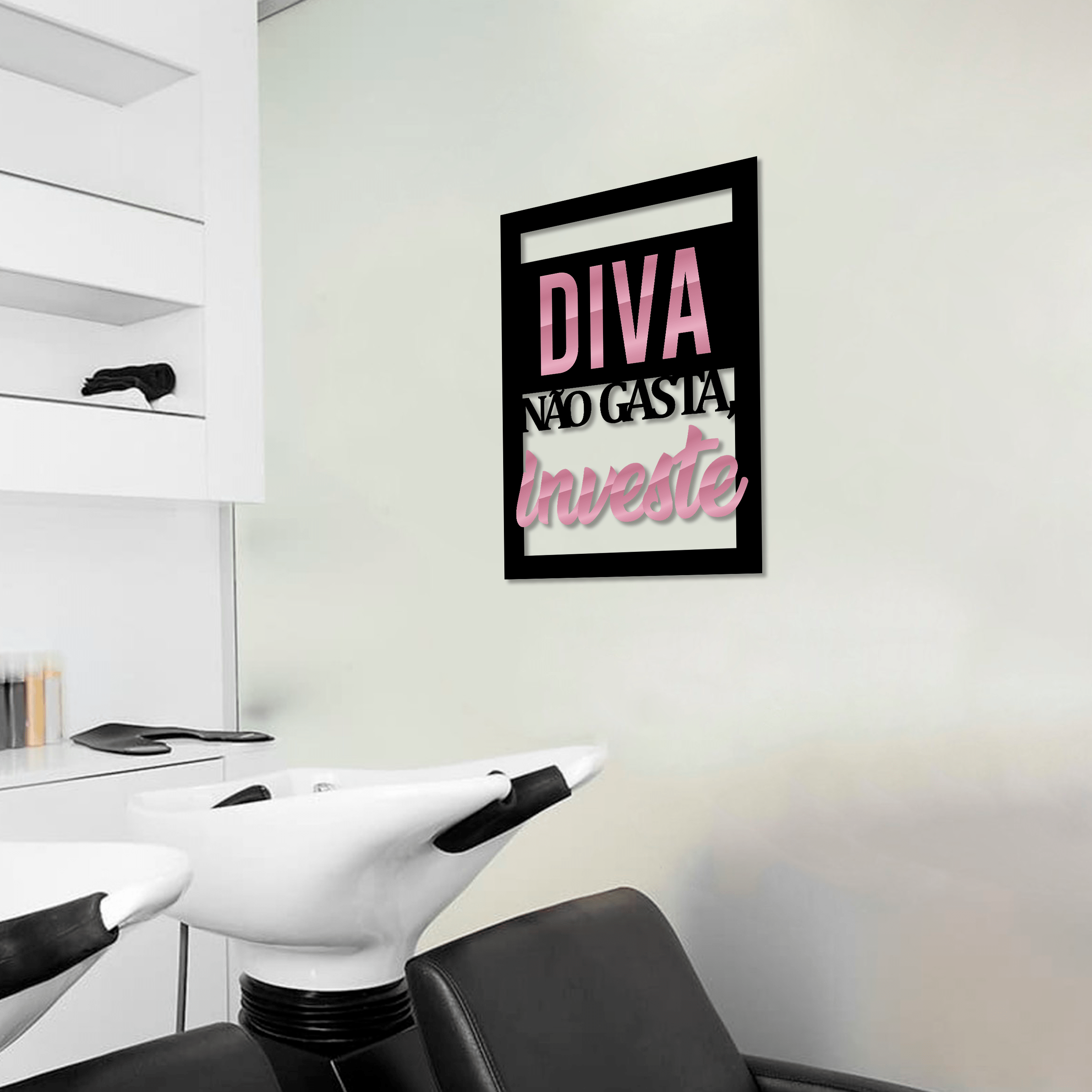 Quadros Salão Beleza Diva Motivação Frases 3 Peças 20x28cm