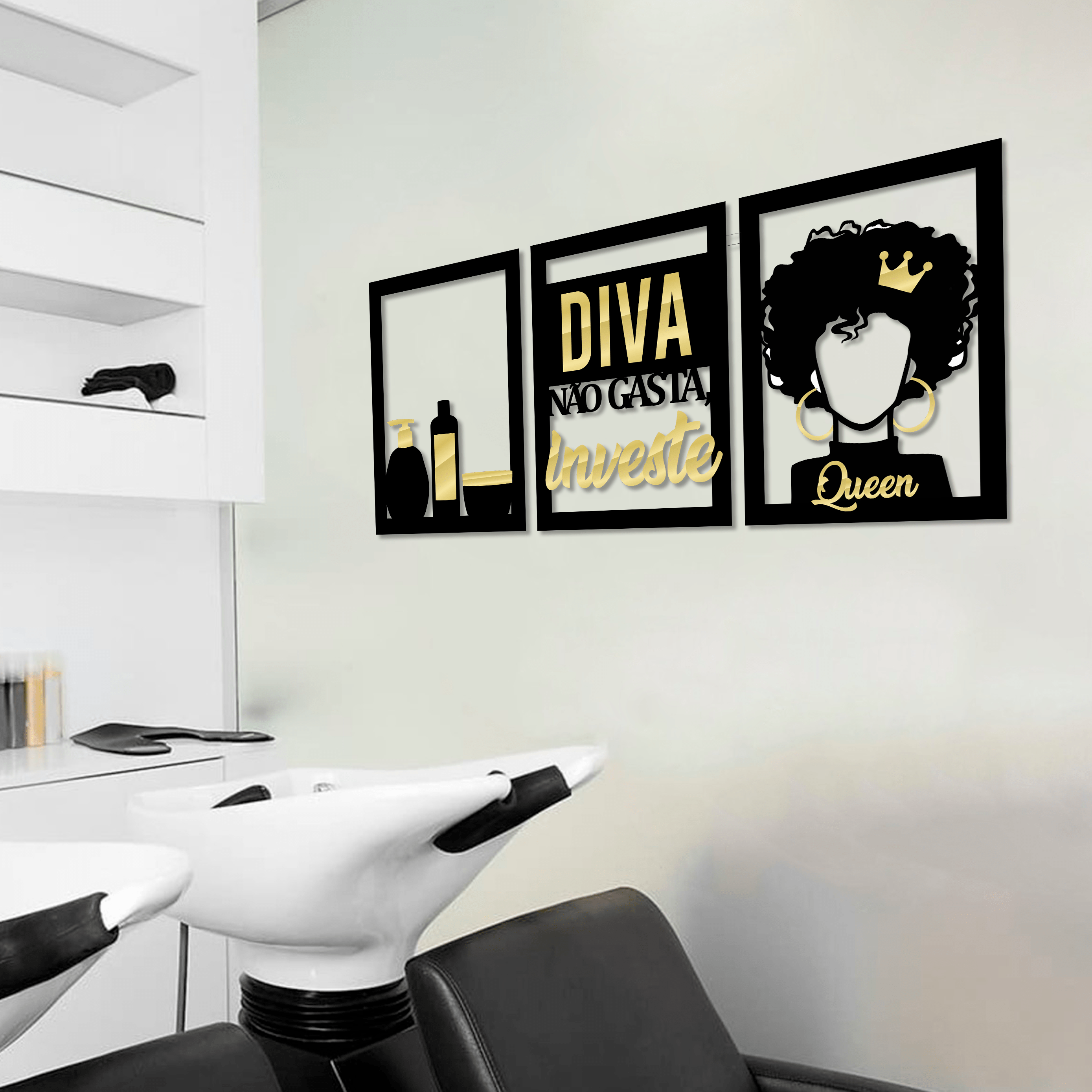 QUADROS DECORATIVOS CABELEIREIRA - PRODUTOS FRASE QUEEN