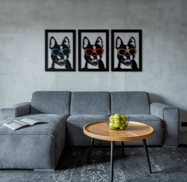 QUADROS DECORATIVOS BULLDOG LOVERS