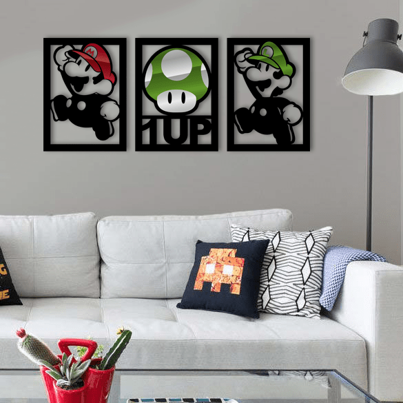 Poster Quadro P/ Quarto Gamer Geek Game Room Super Mario