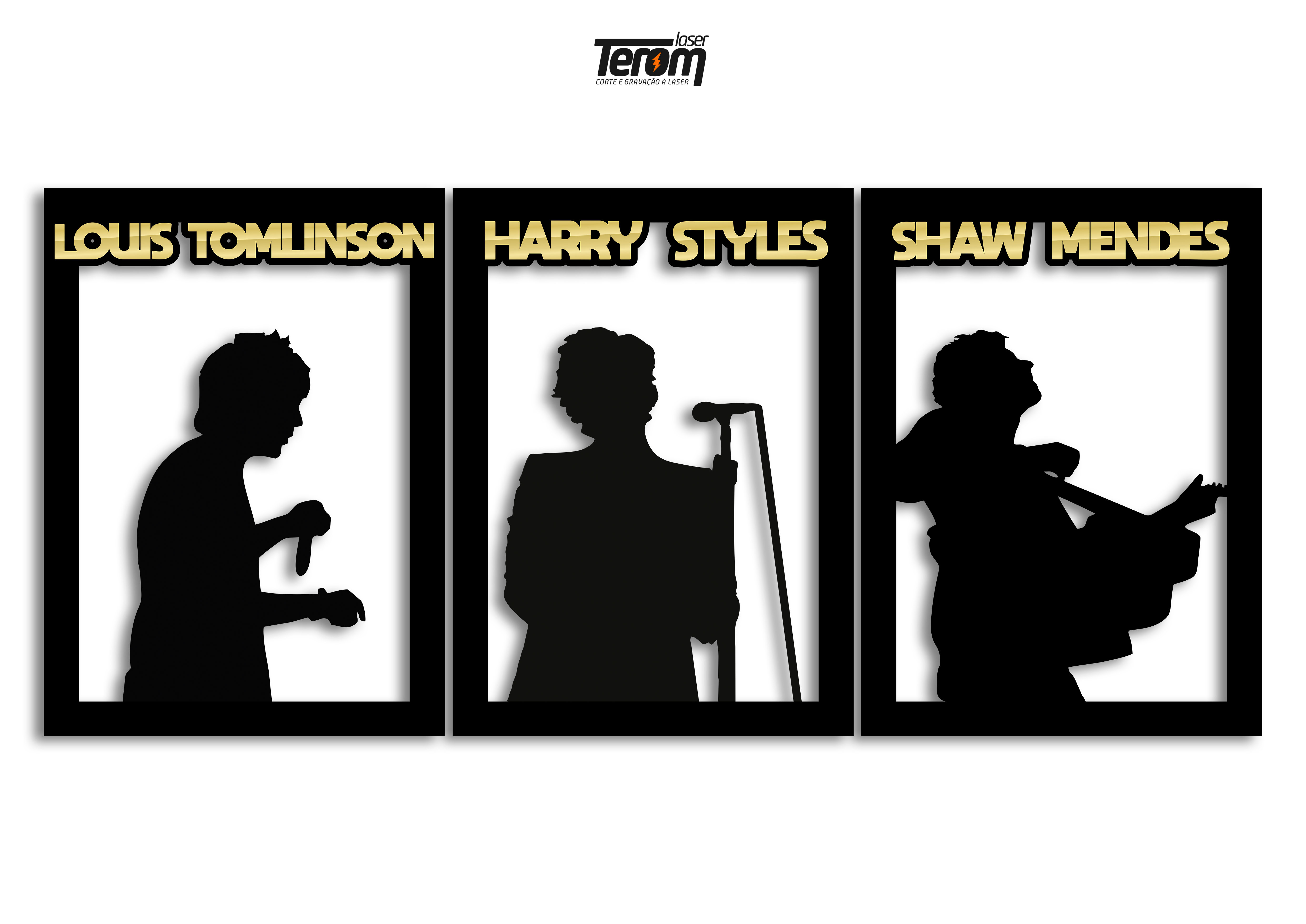 QUADROS DECORATIVOS - LOUIS TOMLINSON, HARRY STYLES E SHAW MENDES