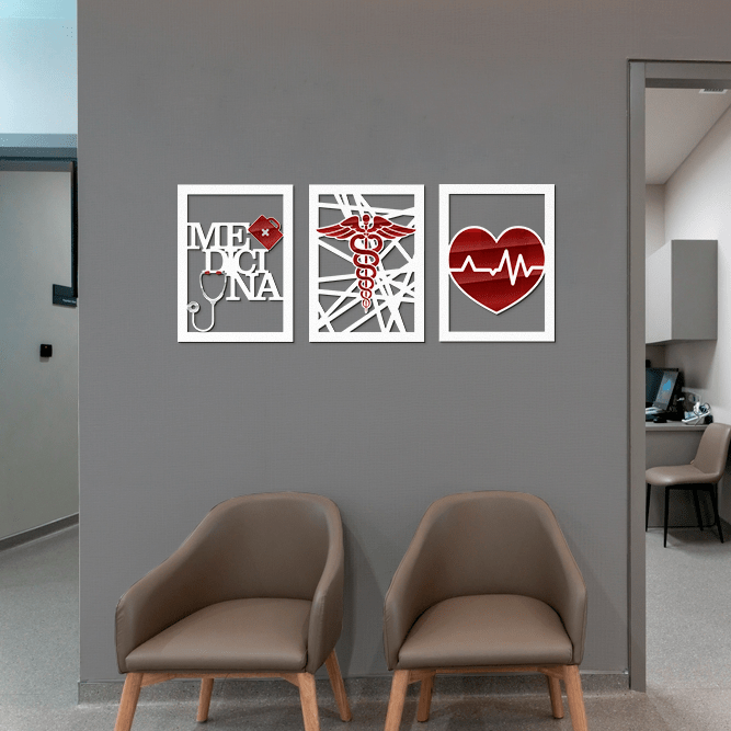 Quadro Decorativo para área da saúde, “fisioterapia”, Escritório