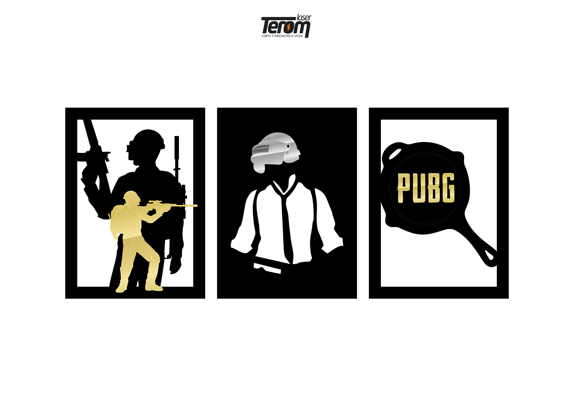 QUADROS DECORATIVOS PUBG - ATIRADOR CAPA PANELA