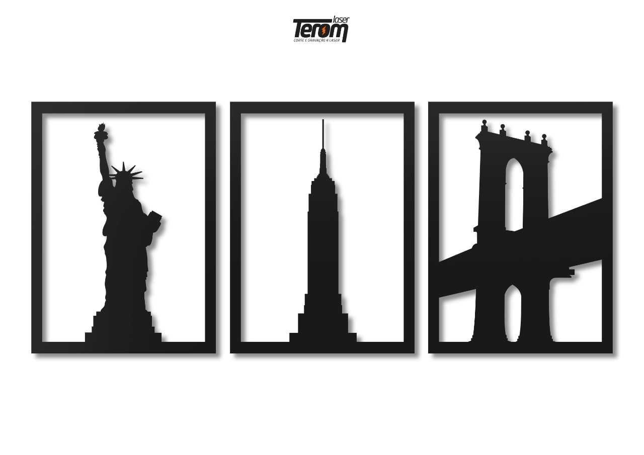 KIT 3 QUADROS NEW YORK 01