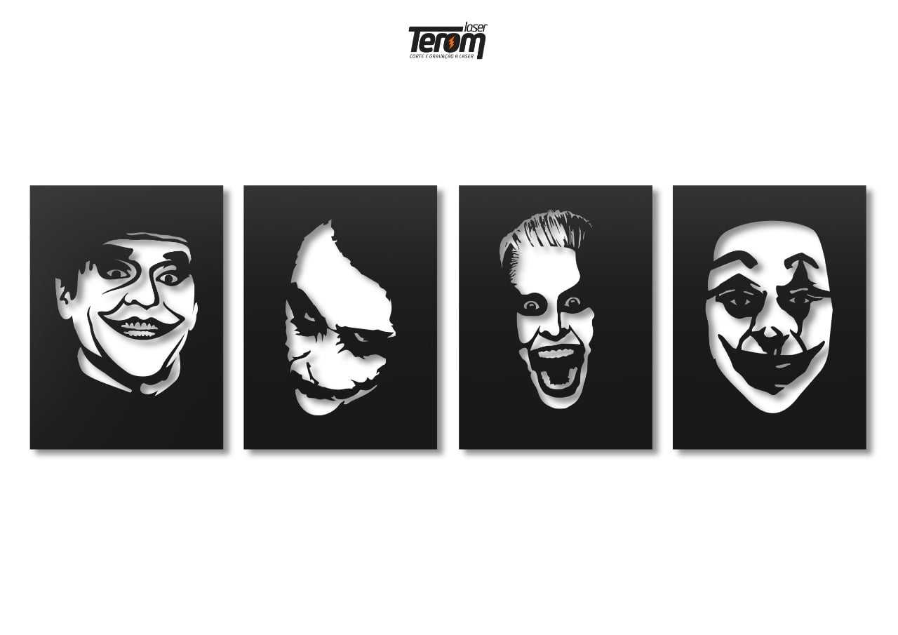 KIT 4 QUADROS CORINGA FACES 01