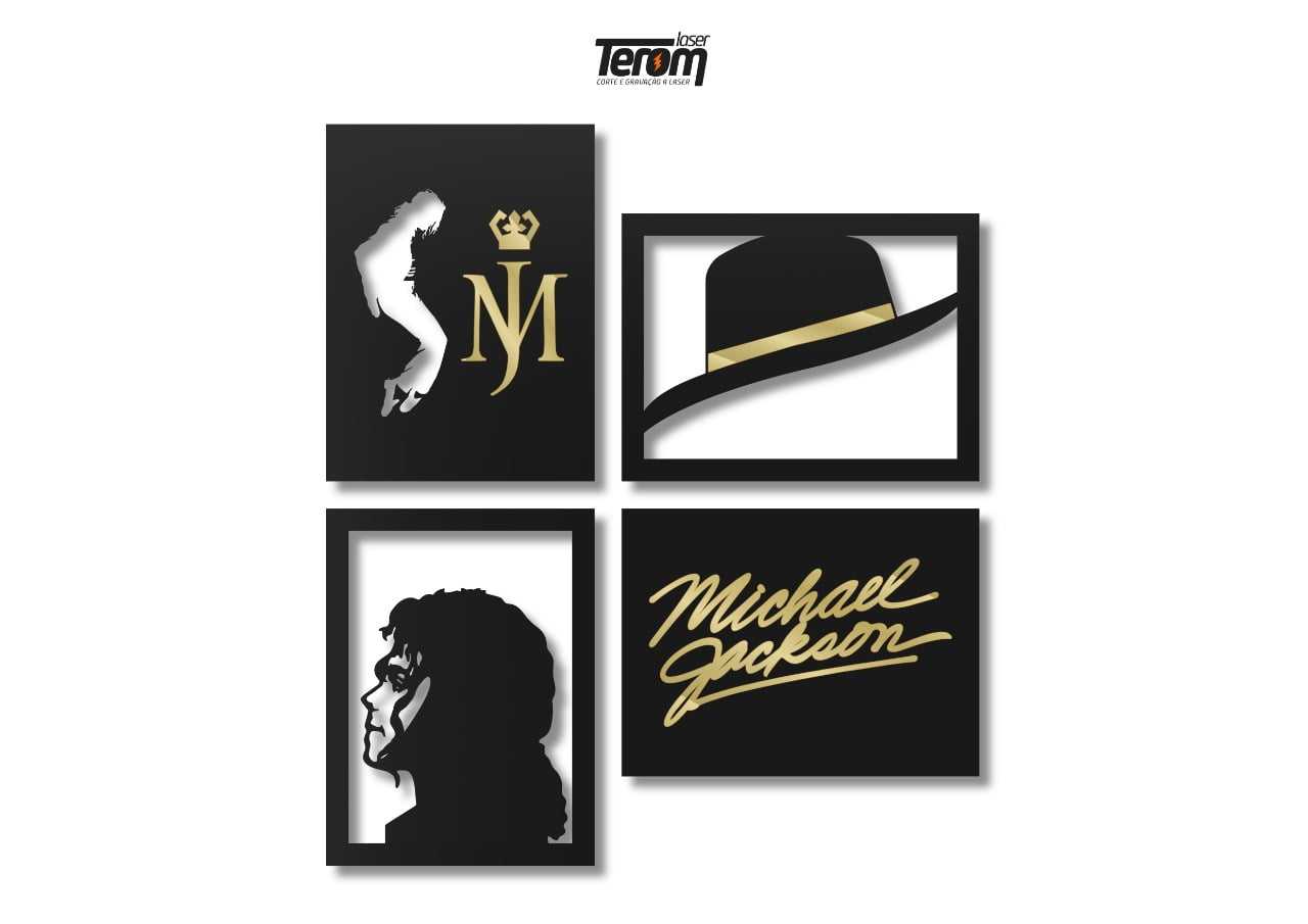 KIT 4 QUADROS PREMIUM MICHAEL JACKSON 01