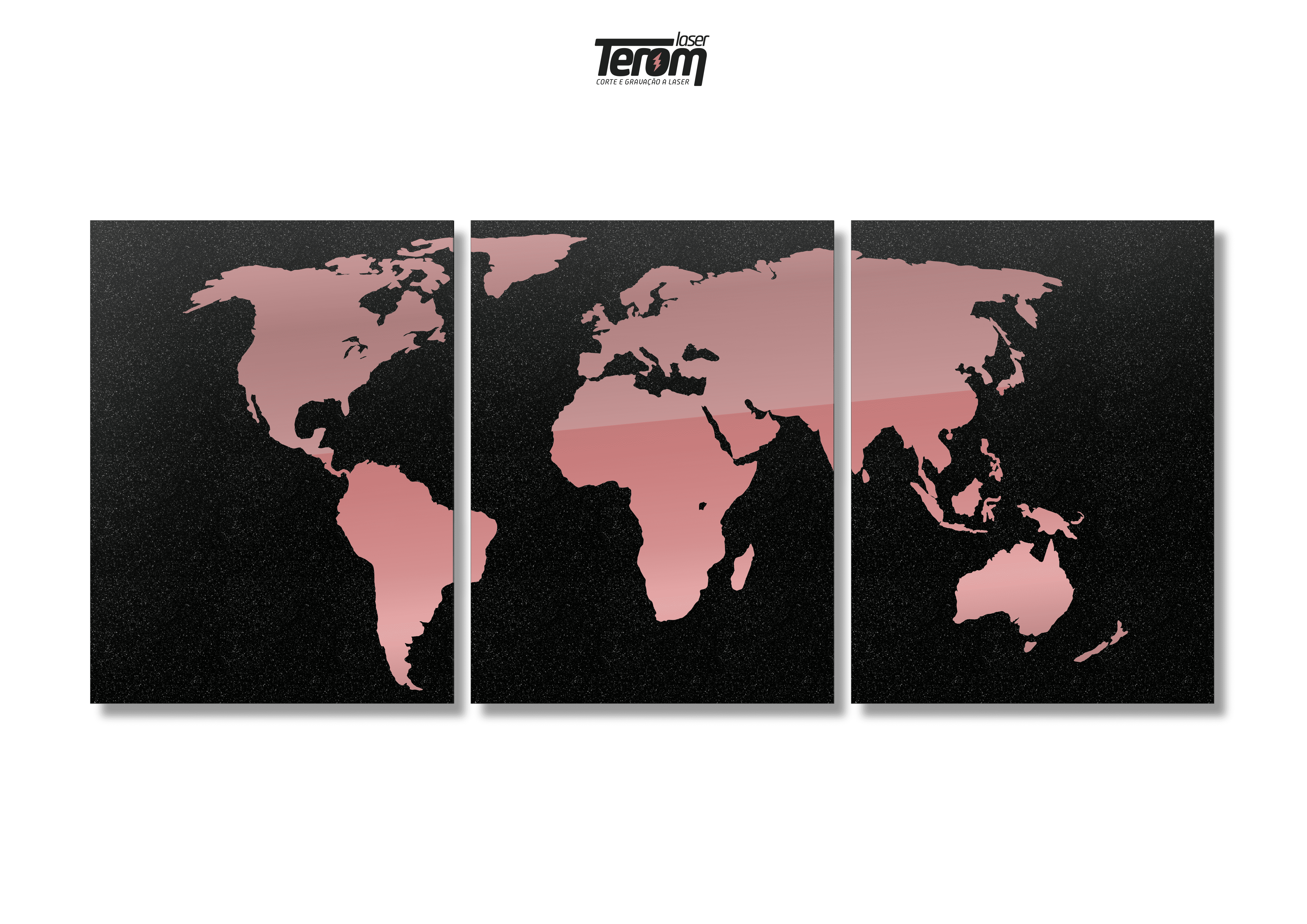 Quadro Mapa Mundi Tradicional Partes Terom Laser