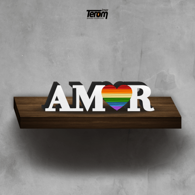 PLACA DE MESA - AMOR PRIDE