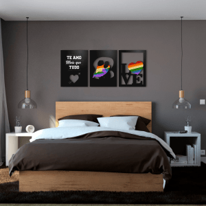 QUADROS DECORATIVOS LGBTQIA+ ( FRASE CASAL LOVE )