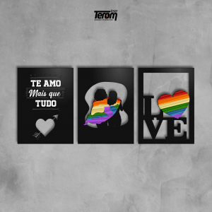 QUADROS DECORATIVOS LGBTQIA+ ( FRASE CASAL LOVE )