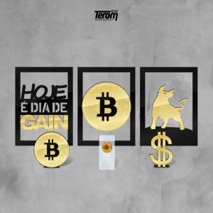 BOX BITCOIN - KIT 3 QUADROS + 2 PLACAS DE MESA + SUPORTE CELULAR DE *BRINDE*