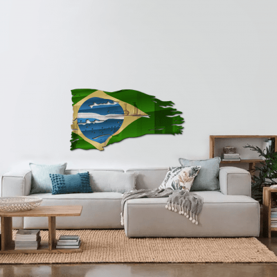 ESCULTURA DE PAREDE - BANDEIRA DO BRASIL