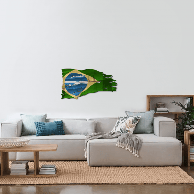 ESCULTURA DE PAREDE - BANDEIRA DO BRASIL