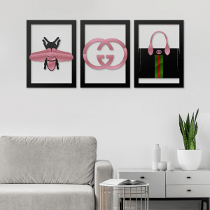 QUADROS DECORATIVOS - GUCCI (KIT 3 PEÇAS)