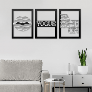 QUADROS DECORATIVOS - VOGUE (KIT 3 PEÇAS)