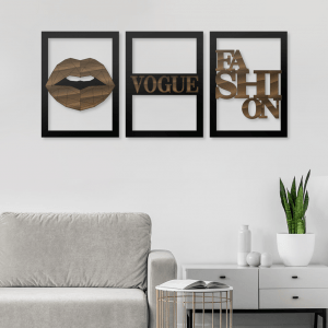 QUADROS DECORATIVOS - VOGUE (KIT 3 PEÇAS)