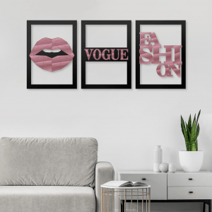 QUADROS DECORATIVOS - VOGUE (KIT 3 PEÇAS)