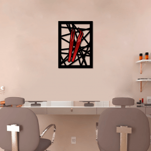 QUADRO DECORATIVO DESIGNER DE CÍLIOS -  FERRAMENTAS ABSTRATO