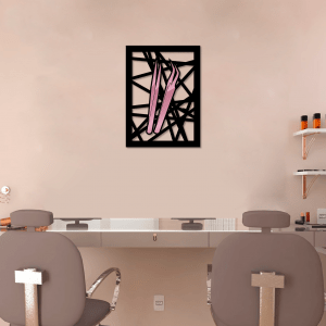 QUADRO DECORATIVO DESIGNER DE CÍLIOS -  FERRAMENTAS ABSTRATO