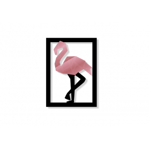 QUADRO DECORATIVO FLAMINGO GEOMÉTRICO