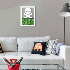 QUADRO DECORATIVO GEEK  - GAME OVER DEATH