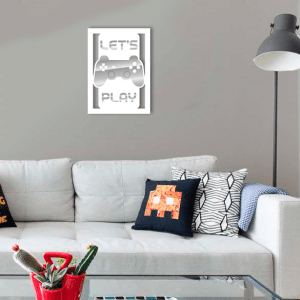 QUADRO DECORATIVO GEEK  - LETS PLAY 