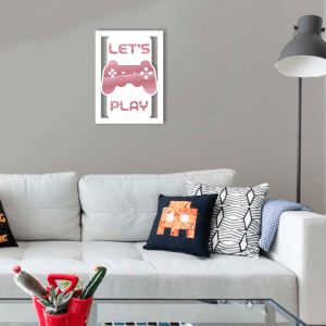 QUADRO DECORATIVO GEEK  - LETS PLAY 