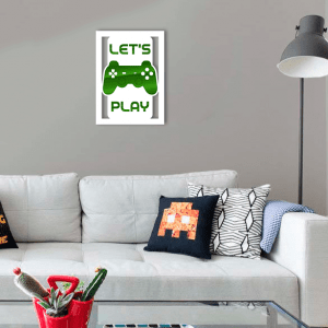 QUADRO DECORATIVO GEEK  - LETS PLAY 