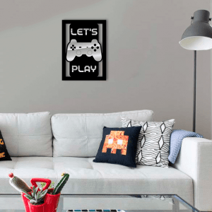 QUADRO DECORATIVO GEEK  - LETS PLAY 