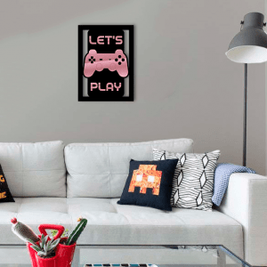 QUADRO DECORATIVO GEEK  - LETS PLAY 