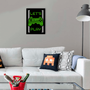 QUADRO DECORATIVO GEEK  - LETS PLAY 