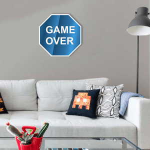 QUADRO DECORATIVO GEEK  - PLACA GAME OVER