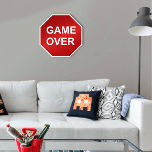 QUADRO DECORATIVO GEEK  - PLACA GAME OVER