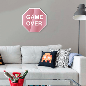 QUADRO DECORATIVO GEEK  - PLACA GAME OVER