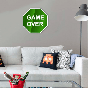 QUADRO DECORATIVO GEEK  - PLACA GAME OVER