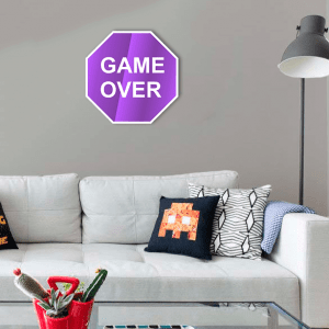 QUADRO DECORATIVO GEEK  - PLACA GAME OVER