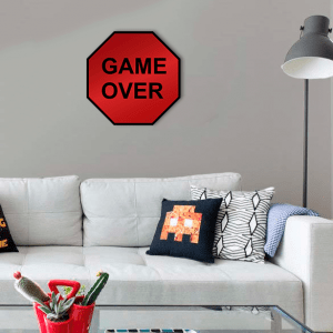 QUADRO DECORATIVO GEEK  - PLACA GAME OVER