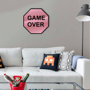 QUADRO DECORATIVO GEEK  - PLACA GAME OVER