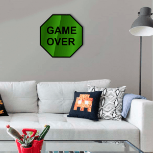 QUADRO DECORATIVO GEEK  - PLACA GAME OVER