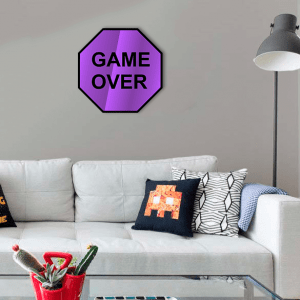 QUADRO DECORATIVO GEEK  - PLACA GAME OVER