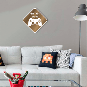 QUADRO DECORATIVO GEEK  - PLACA GAMER ZONE